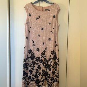 Donna Rico dress, cream w/black accents.Size 14 formal style for wedding attire.